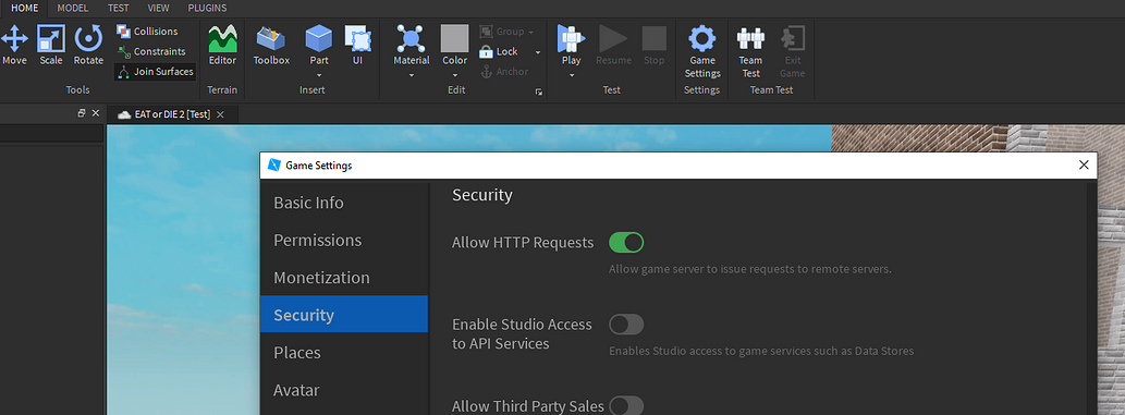Enable http requests